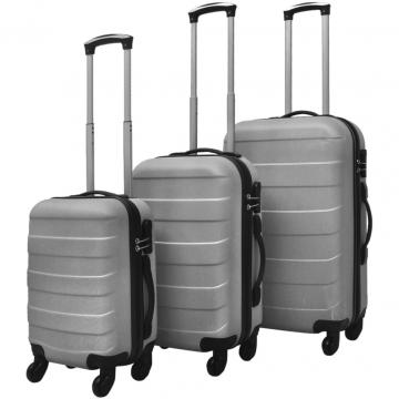 Set valize rigide argintii, 3 buc. de la Comfy Store