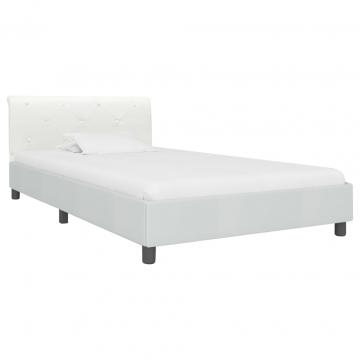 Cadru de pat, alb, 90 x 200 cm, piele ecologica de la VidaXL