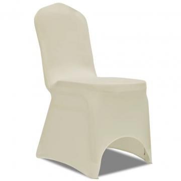 Huse elastice pentru scaun, 24 buc., crem de la VidaXL