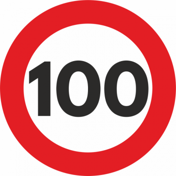 Autocolant sticker limita viteza reflectorizant - 100km de la Baurent