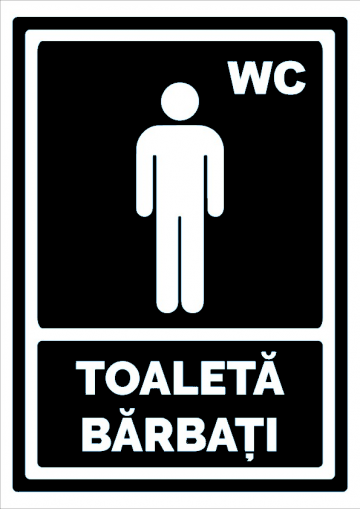 Indicator negru pentru toaleta barbati