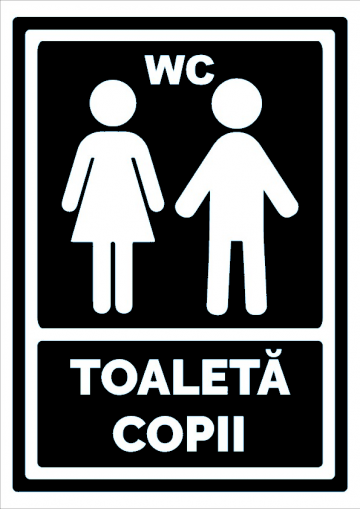 Indicator negru pentru toaleta copii