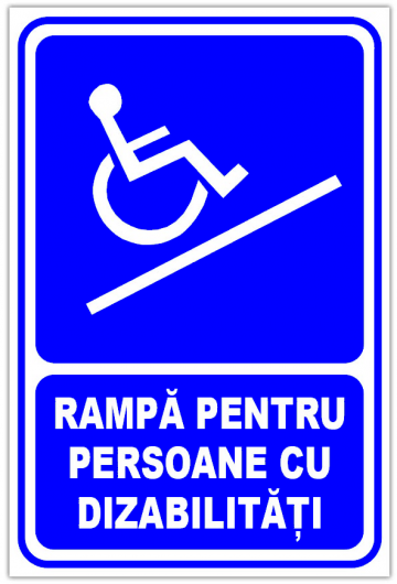Indicator pentru rampa persoane cu handicap