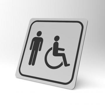 Placuta gri cu negru pentru wc barbati cu handicap