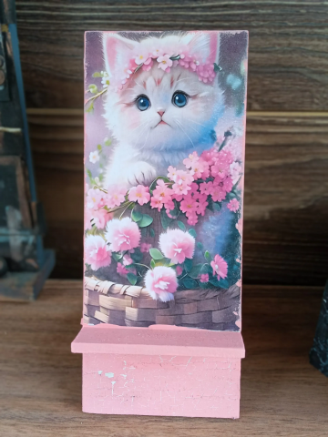 Suport pentru telefon pisica pink cu corinita