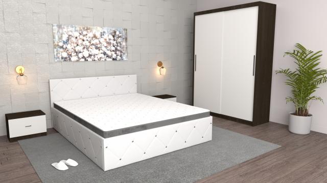 Dormitor Milano alb wenge cu dulap usi glisante fara oglinda de la Wizmag Distribution Srl