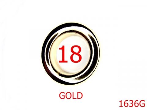 Ochet 18 mm gold 2D6 AH40, 1636G de la Metalo Plast Niculae & Co S.n.c.