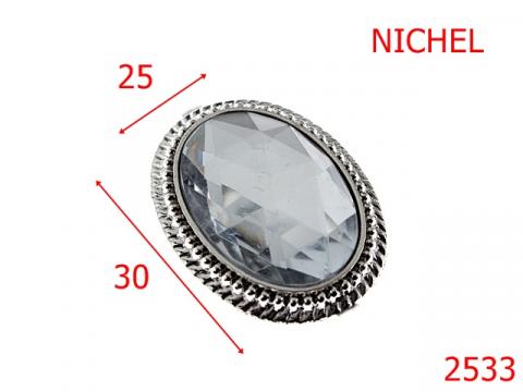 Ornament oval 25x30mm nichel 25 mm nichel R16 2533 de la Metalo Plast Niculae & Co S.n.c.