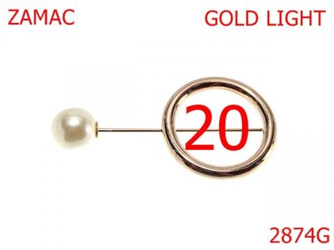 Ornament 20 mm gold light 15A6 15A6 2874G de la Metalo Plast Niculae & Co S.n.c.