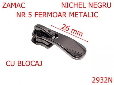 Cursor fermoar metal nr.5 mm nichel negru 2F2 2932N