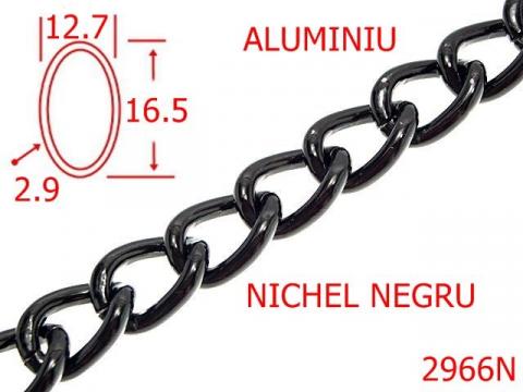 Lant aluminiu poseta 12.7 mm 2.9 nichel negru 7L6 2966N de la Metalo Plast Niculae & Co S.n.c.