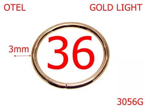 Inel rotund 36 mm 3 gold light 4E6 3056G