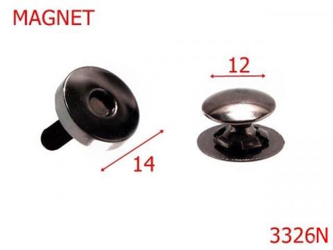 Magnet aparent 14 mm nichel negru 7G4 3326N