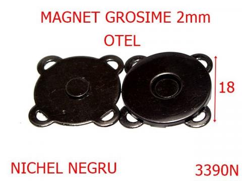 Magnet pentru textile 18 mm nichel 3390N de la Metalo Plast Niculae & Co S.n.c.