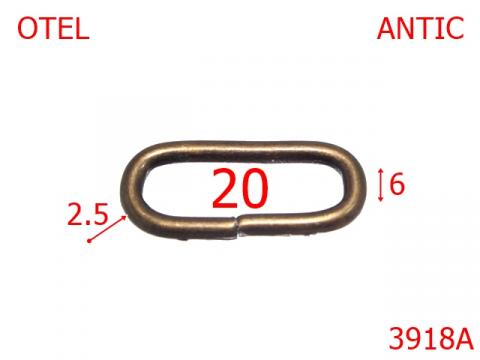 Inel oval 20 mm 2.5 antic Gondola 3918A de la Metalo Plast Niculae & Co S.n.c.