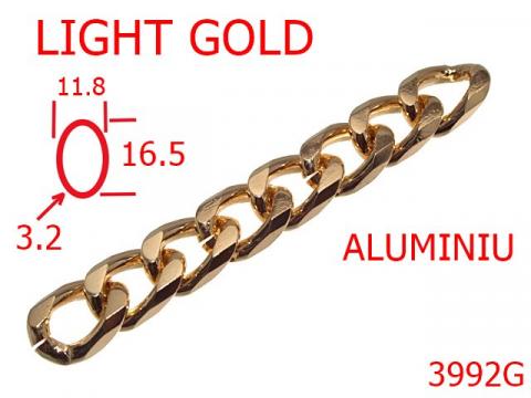 Lant poseta aluminiu 11,8 mm 3.2 gold light 13I3 3992G