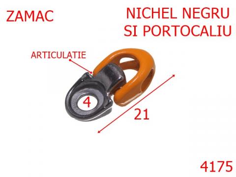 Carlig siret articulat inchis  mm zamac negru 4175 de la Metalo Plast Niculae & Co S.n.c.