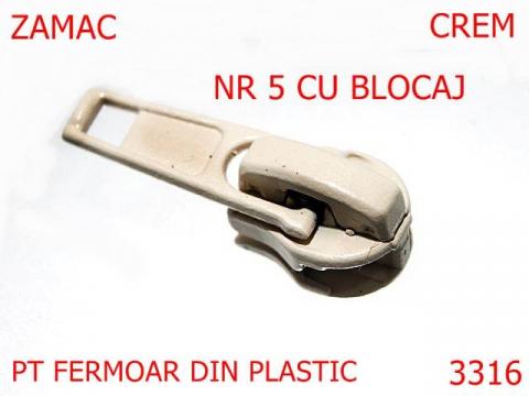 Cursor fermoar plastic no 5 mm crem 2E5 3316 de la Metalo Plast Niculae & Co S.n.c.