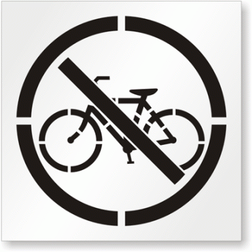 Sablon cu simbol interzis cu biciclete de la Prevenirea Pentru Siguranta Ta G.i. Srl