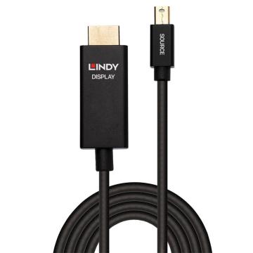 Cablu Lindy, 2m, Active Mini DisplayPort to HDMI, Negru de la Etoc Online