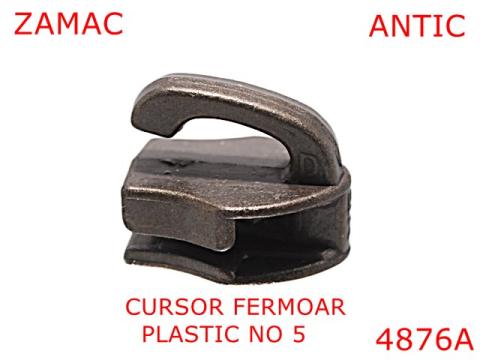 Cursor fermoar spiralat din plastic No5 zamac antic 4876A de la Metalo Plast Niculae & Co S.n.c.