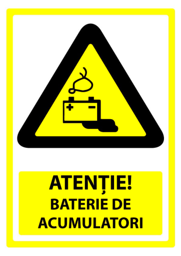 Semn pentru baterie de acumulatori de la Prevenirea Pentru Siguranta Ta G.i. Srl