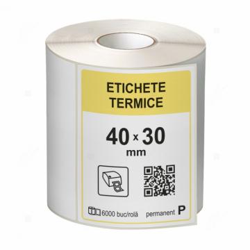 Etichete in rola, termice 40 x 30 mm, 6000 etichete/rola de la Label Print Srl