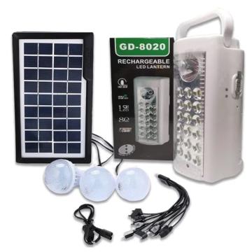 Kit solar de iluminat GDLite GD-8020 cu 3 becuri incluse