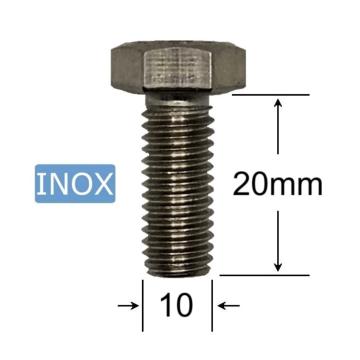 Surub inox M10x20mm cap hexagonal - 50buc/cutie