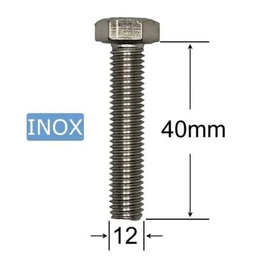 Surub inox M12x40mm cap hexagonal - 25buc/cutie