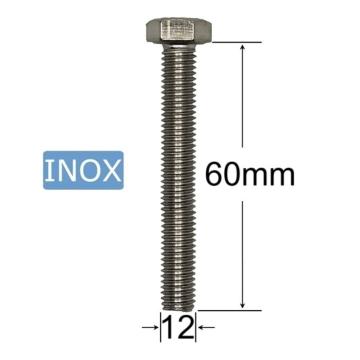 Surub inox M12x60mm cap hexagonal - 20buc/cutie