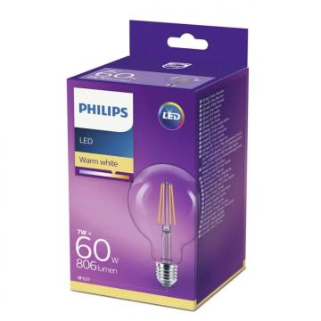 Bec LED Philips Classic G93, EyeComfort, E27, 7W (60W)