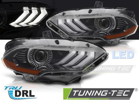 Faruri LED Headlights negru DRL Ford Mustang 18-21