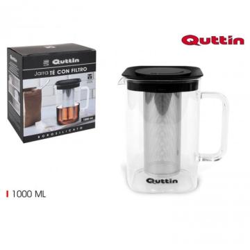 Infuzor ceai sticla cu filtru inox, 1000ml - Quttin