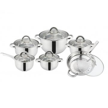 Set 6 oale din inox cu baza pe inductie plus 6 capace sticla