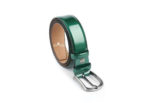 Curea piele, culoare verde smarald, CUP02