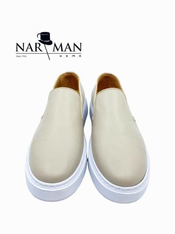 Pantofi casual din piele fara siret crem Narman, PC12 de la Narman - Tuxedo