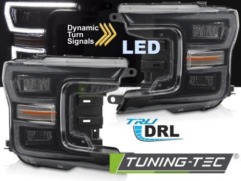 Faruri LED Headlights negru DRL SEQ Ford F150 MK13 17-20