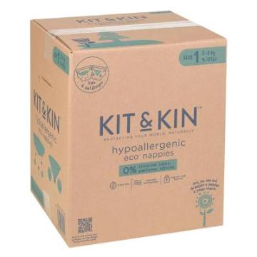 Scutece marimea 1, 2-5 kg, hipoalergenice, eco Kit&Kin