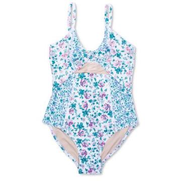 Costum de baie fetite, intreg, Blue Floral Shade Critters de la Stiki Concept Srl