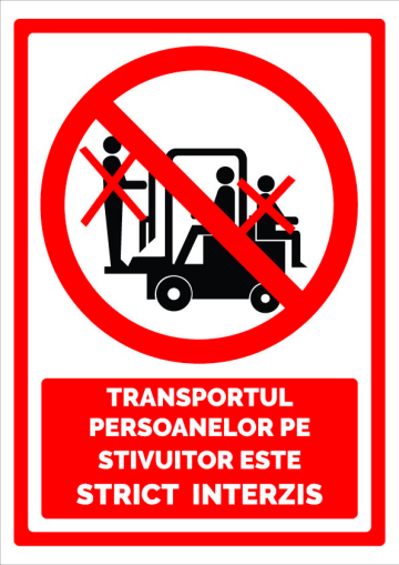 Indicator pentru transportul persoanelor pe stivuitor