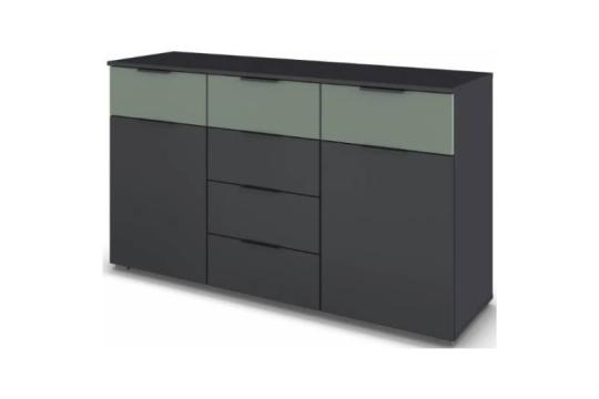 Comoda gri metalic + Sage 140x81x42cm Skyla