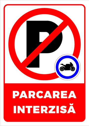 Semn pentru parcarea interzisa cu exceptia motocicletelor