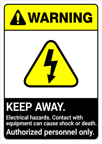 Semn Warning keep away electrical hazards contact