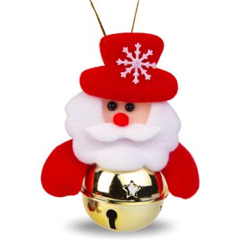 Ornament pentru brad - Mos Craciun cu clopot - 11 x 10 cm