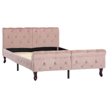 Cadru de pat, roz, 120 x 200 cm, catifea de la VidaXL