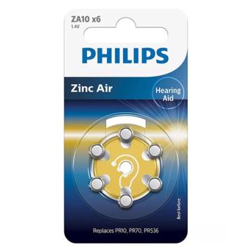 Baterie auditiva zinc air blister 6 buc Phili