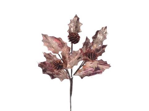 Crenguta cu conuri si frunze bronz, 31cm de la Distinctiv Store Srl