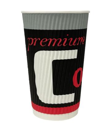 Pahar carton cu perete dublu 16oz Premium Coffee 25buc