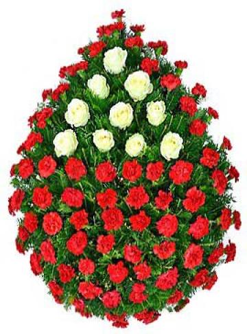 Coroana garoafe si trandafiri 14 de la Casa Funerara Eva Srl